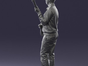 male guitarist in shiny pants 0382 3d print ready Modelo de Impressão 3D