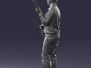 male guitarist in shiny pants 0382 3d print ready 3D Print Model
