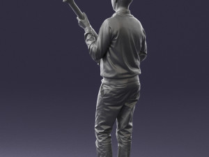 male guitarist in shiny pants 0382 3d print ready Modelo de Impressão 3D