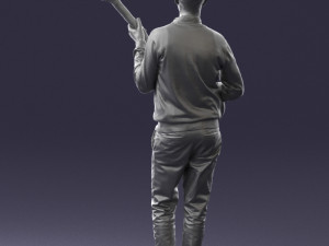 male guitarist in shiny pants 0382 3d print ready Modelo de Impressão 3D