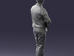 male guitarist in shiny pants 0382 3d print ready Modelo de Impressão 3D