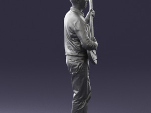 male guitarist in shiny pants 0382 3d print ready Modelo de Impressão 3D