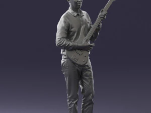 male guitarist in shiny pants 0382 3d print ready 3D Print Model