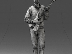 male guitarist in shiny pants 0382 3d print ready Modelo de Impressão 3D