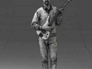 male guitarist in shiny pants 0382 3d print ready 3D Print Model