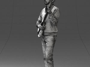 male guitarist in shiny pants 0382 3d print ready Modelo de Impressão 3D