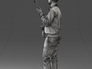 male guitarist in shiny pants 0382 3d print ready Modelo de Impressão 3D