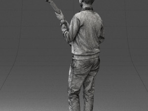 male guitarist in shiny pants 0382 3d print ready Modelo de Impressão 3D