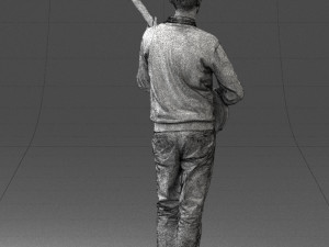 male guitarist in shiny pants 0382 3d print ready Modelo de Impressão 3D