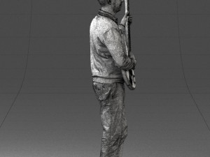 male guitarist in shiny pants 0382 3d print ready Modelo de Impressão 3D
