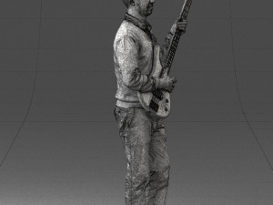 male guitarist in shiny pants 0382 3d print ready Modelo de Impressão 3D