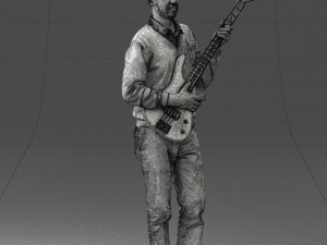 male guitarist in shiny pants 0382 3d print ready Modelo de Impressão 3D