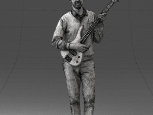 male guitarist in shiny pants 0382 3d print ready Modelo de Impressão 3D