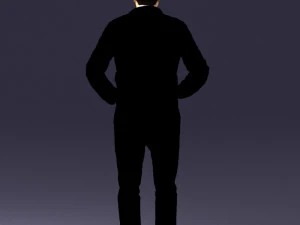 man in dark blue tracksuit 0379 3D Model