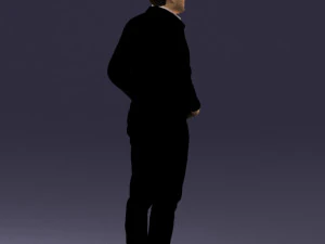 man in dark blue tracksuit 0379 3D Model