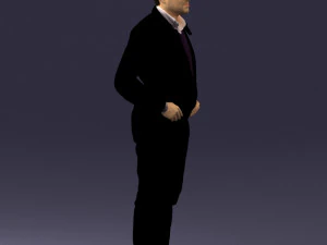man in dark blue tracksuit 0379 3D Model