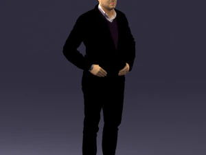 man in dark blue tracksuit 0379 3D Model