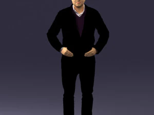 man in dark blue tracksuit 0379 3D Model