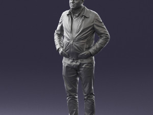 man in dark blue tracksuit 0379 3D Model