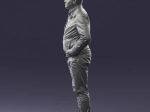 man in dark blue tracksuit 0379 3D Model