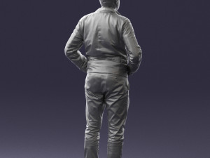 man in dark blue tracksuit 0379 3D Model