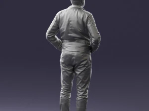 man in dark blue tracksuit 0379 3D Model