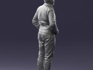 man in dark blue tracksuit 0379 3D Model