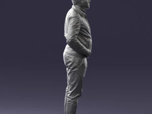 man in dark blue tracksuit 0379 3D Model