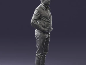 man in dark blue tracksuit 0379 3D Model