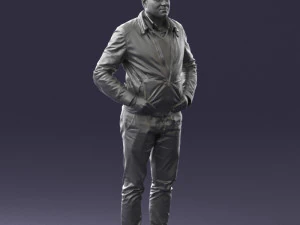 man in dark blue tracksuit 0379 3D Model