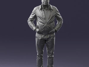 man in dark blue tracksuit 0379 3D Model