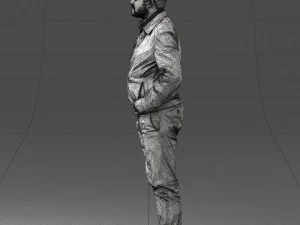 man in dark blue tracksuit 0379 3D Model