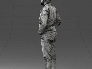 man in dark blue tracksuit 0379 3D Model