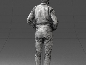 man in dark blue tracksuit 0379 3D Model