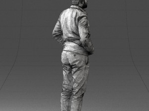 man in dark blue tracksuit 0379 3D Model