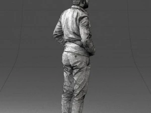 man in dark blue tracksuit 0379 3D Model