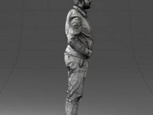 man in dark blue tracksuit 0379 3D Model