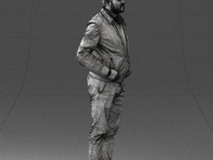 man in dark blue tracksuit 0379 3D Model
