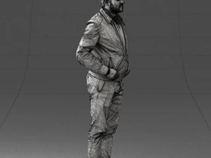 man in dark blue tracksuit 0379 3D Model