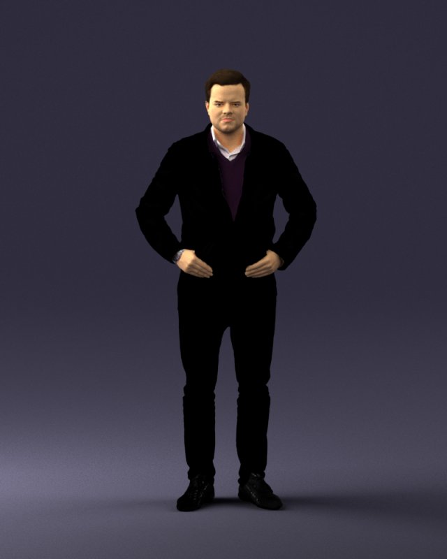 man in dark blue tracksuit 0379 3d print ready 3D 打印模型 .c4d .max .obj .3ds .fbx .stl .blend 