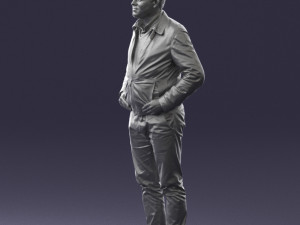 man in dark blue tracksuit 0379 3d print ready 3D 打印模型