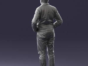 man in dark blue tracksuit 0379 3d print ready 3D 打印模型