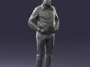 man in dark blue tracksuit 0379 3d print ready 3D 打印模型