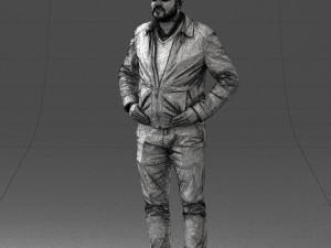 man in dark blue tracksuit 0379 3d print ready 3D 打印模型