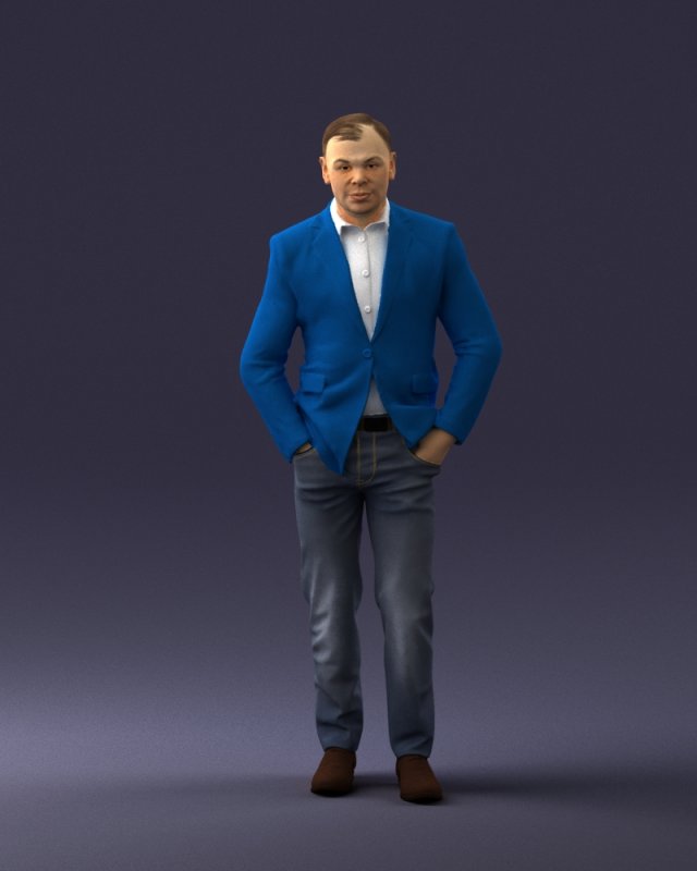 man in brown shoes and jeans 0377 3D Model .c4d .max .obj .3ds .fbx .stl .blend 