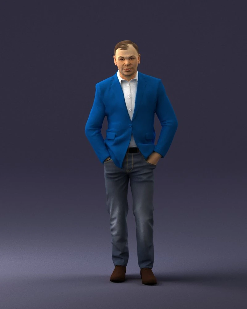 man in brown shoes and jeans 0377 3d print ready 3D Print Model .c4d .max .obj .3ds .fbx .stl .blend