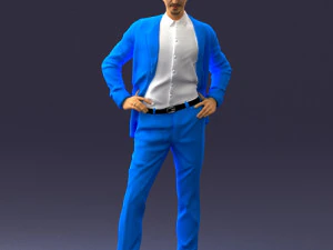 hombre de traje azul 0375 Modelo 3D