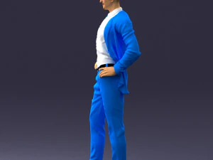 man in blue suit 0375 3D Model