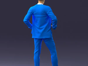 man in blue suit 0375 3D Model