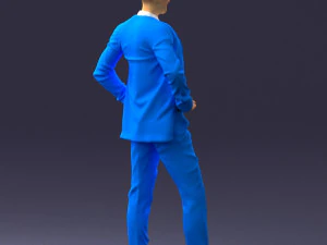 man in blue suit 0375 3D Model